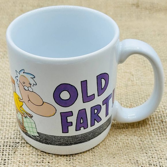 Vintage Old Fart Cartoon Mug - Getting Old - Aging - Retirement - Picture 1 of 7